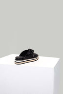 Black Women's Slippers | Derimod Black Women's Slippers | Derimod