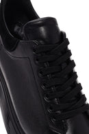 Men's Black Lace-up Thick-Sole Leather Sneaker | Derimod Men's Black Lace-up Thick-Sole Leather Sneaker | Derimod