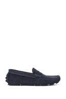 Men's Navy Blue Suede Leather Loafer | Derimod Men's Navy Blue Suede Leather Loafer | Derimod