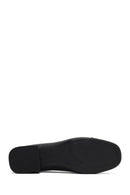 Women's Black Short Thick Heeled Leather Shoes | Derimod Women's Black Short Thick Heeled Leather Shoes | Derimod