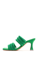 Women's Green Heeled Slippers | Derimod Women's Green Heeled Slippers | Derimod