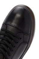 Men's Black Thick Sole Lace Up Leather Sneaker | Derimod Men's Black Thick Sole Lace Up Leather Sneaker | Derimod