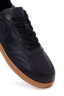 Kadın Siyah Bağcıklı Deri Sneaker | Derimod Kadın Siyah Bağcıklı Deri Sneaker | Derimod