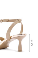 Women's Beige Ankle Strap Heeled Sandals | Derimod Women's Beige Ankle Strap Heeled Sandals | Derimod