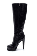 Women's Leather Platform Heeled Boots | Derimod Women's Leather Platform Heeled Boots | Derimod