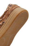 Women's Tan Lace-Up Suede Leather Sneaker | Derimod Women's Tan Lace-Up Suede Leather Sneaker | Derimod