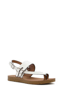 Women's White Ankle Strap Flip Flops Sandals | Derimod Women's White Ankle Strap Flip Flops Sandals | Derimod