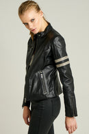 Stop Women's Leather Jacket | Derimod Stop Women's Leather Jacket | Derimod