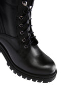 Women's Black Leather Zippered Heeled Boots | Derimod Women's Black Leather Zippered Heeled Boots | Derimod