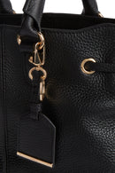 Geox Women's Black Marsila Long Strap Leather Handbag | Derimod Geox Women's Black Marsila Long Strap Leather Handbag | Derimod