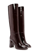 Women's Burgundy Thick Heeled Leather Boots | Derimod Women's Burgundy Thick Heeled Leather Boots | Derimod