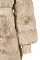 Pinzolo Woman White Belted Teddy Coat | Derimod Pinzolo Woman White Belted Teddy Coat | Derimod