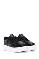 Kadın Siyah Bağcıklı Kapitone Sneaker | Derimod Kadın Siyah Bağcıklı Kapitone Sneaker | Derimod