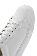 Women's White Lace-Up Leather Sneaker | Derimod Women's White Lace-Up Leather Sneaker | Derimod