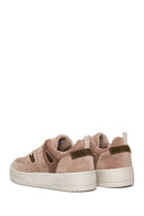 Women's Beige Suede Leather Sneaker | Derimod Women's Beige Suede Leather Sneaker | Derimod