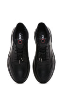 Erkek Siyah Bağcıklı Deri Casual Sneaker | Derimod Erkek Siyah Bağcıklı Deri Casual Sneaker | Derimod