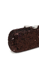 Woman Bronze Sequin Mini Box Evening Bag with Chain Strap | Derimod Woman Bronze Sequin Mini Box Evening Bag with Chain Strap | Derimod