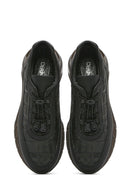 Men's Black Lace-up Thick-Sole Leather Sneaker | Derimod Men's Black Lace-up Thick-Sole Leather Sneaker | Derimod
