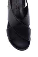Kadın Siyah Deri Comfort Sandalet | Derimod Kadın Siyah Deri Comfort Sandalet | Derimod