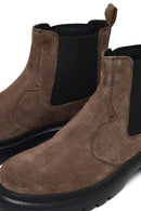 Men Mink Thick Sole Suede Leather Chelsea Boot | Derimod Men Mink Thick Sole Suede Leather Chelsea Boot | Derimod