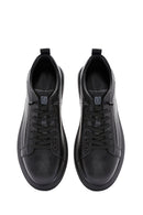 Erkek Siyah Bağcıklı Deri Sneaker | Derimod Erkek Siyah Bağcıklı Deri Sneaker | Derimod