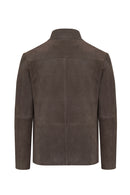 Sacramento Men's Brown Nubuck Leather Jacket | Derimod Sacramento Men's Brown Nubuck Leather Jacket | Derimod