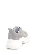 Kadın Gri Süet Deri Kalın Tabanlı Sneaker | Derimod Kadın Gri Süet Deri Kalın Tabanlı Sneaker | Derimod