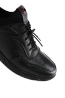 Erkek Siyah Bağcıklı Deri Casual Sneaker | Derimod Erkek Siyah Bağcıklı Deri Casual Sneaker | Derimod