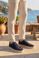 Erkek Lacivert Kalın Tabanlı Süet Deri Sneaker | Derimod Erkek Lacivert Kalın Tabanlı Süet Deri Sneaker | Derimod