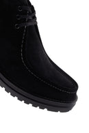 Men's Black Zippered Suede Leather Boots | Derimod Men's Black Zippered Suede Leather Boots | Derimod