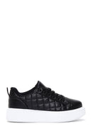 Kadın Siyah Bağcıklı Kapitone Sneaker | Derimod Kadın Siyah Bağcıklı Kapitone Sneaker | Derimod