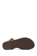 Woman Brown Buckled Leather Bodrum Sandal | Derimod Woman Brown Buckled Leather Bodrum Sandal | Derimod