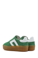 Women's Green Lace-Up Suede Leather Sneakers | Derimod Women's Green Lace-Up Suede Leather Sneakers | Derimod