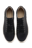 Men's Black Lace-up Leather Sneaker | Derimod Men's Black Lace-up Leather Sneaker | Derimod