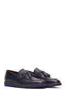 Erkek Lacivert Deri Baskılı Casual Loafer | Derimod Erkek Lacivert Deri Baskılı Casual Loafer | Derimod