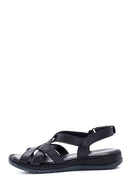 Kadın Siyah Deri Comfort Sandalet | Derimod Kadın Siyah Deri Comfort Sandalet | Derimod
