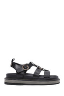 Women's Black Ankle Strap Thick Soled Sandals | Derimod Women's Black Ankle Strap Thick Soled Sandals | Derimod