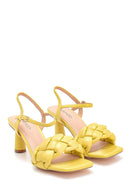 Women's Knitted Detailed Heeled Sandals | Derimod Women's Knitted Detailed Heeled Sandals | Derimod
