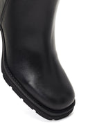 Women's Black Zippered Thick Heeled Leather Boot | Derimod Women's Black Zippered Thick Heeled Leather Boot | Derimod