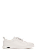 Erkek Beyaz Bağcıklı Deri Sneaker | Derimod Erkek Beyaz Bağcıklı Deri Sneaker | Derimod