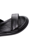 Women's Black Leather Comfort Sandals | Derimod Women's Black Leather Comfort Sandals | Derimod