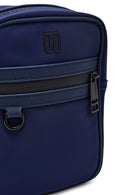 Men's Navy Blue Mini Fabric Messenger Bag | Derimod Men's Navy Blue Mini Fabric Messenger Bag | Derimod