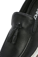 Men's Black Tasseled Leather Casual Loafer | Derimod Men's Black Tasseled Leather Casual Loafer | Derimod