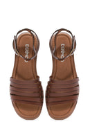 Women's Brown Ankle-Strap Leather Bodrum Sandals | Derimod Women's Brown Ankle-Strap Leather Bodrum Sandals | Derimod