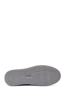 Men's Grey Lace-Up Leather Sneakers | Derimod Men's Grey Lace-Up Leather Sneakers | Derimod