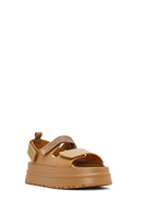 Women's Tan Strappy Thick Soled Jelly Sandals | Derimod Women's Tan Strappy Thick Soled Jelly Sandals | Derimod