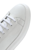 Erkek Beyaz Bağcıklı Kalın Tabanlı Deri Sneaker | Derimod Erkek Beyaz Bağcıklı Kalın Tabanlı Deri Sneaker | Derimod