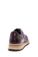 Men's Brown Leather Printed Sneaker | Derimod Men's Brown Leather Printed Sneaker | Derimod
