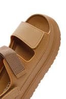Women's Tan Strappy Thick Soled Jelly Sandals | Derimod Women's Tan Strappy Thick Soled Jelly Sandals | Derimod