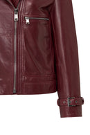 Paloma Kadın Bordo Kısa Oversize Biker Deri Ceket | Derimod Paloma Kadın Bordo Kısa Oversize Biker Deri Ceket | Derimod